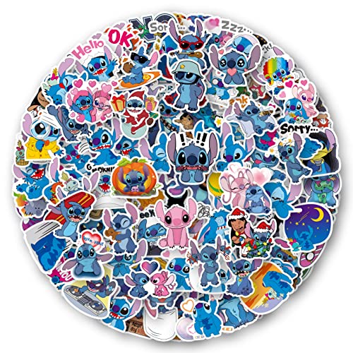 ZouAimiao 120 Pieces Stitch Stickers for Water Bottles Lilo and Stitch Stickers for Girls Kids Stitch Gifts Stuff Party Favors,Car Stickers and Decals