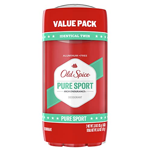 Old Spice Aluminum Free Deodorant for Men, High Endurance Pure Sport Scent, 3.0 oz (Pack of 2)