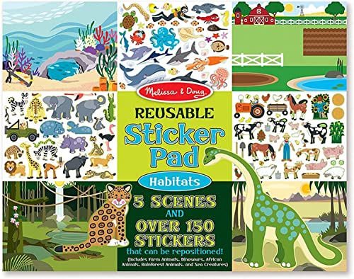 Melissa & Doug Reusable Sticker Pad: Habitats - 150+ Reusable Stickers - FSC Certified