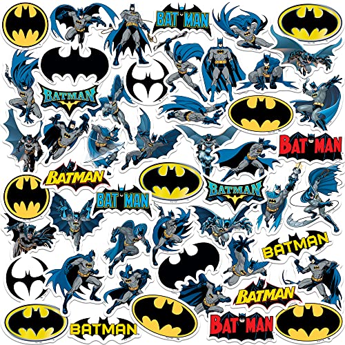 Batman - Character Poses 50CT Sticker Pack Large Deluxe Stickers Variety Pack - Laptop, Water Bottle, Scrapbooking, Tablet, Skateboard, Indoor/Outdoor - Set of 50