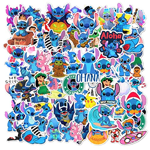 Stitch Caroon Stickers(100pcs) Waterproof Vinyl for Waterbottle Laptop Luggage Car Motorcycle Bicycle Fridge DIY Styling Vinyl Home