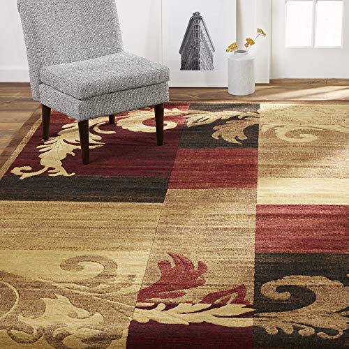 Home Dynamix Catalina Pierre Contemporary Scroll Area Rug, Brown/Red, 5'3'x7'2'