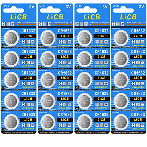 LiCB 20 Pack CR 1632 Batteries, Long-Lasting & High Capacity CR1632 Lithium Battery,3 Volt CR1632 Coin & Button Cell for Car Remote & Key Fob