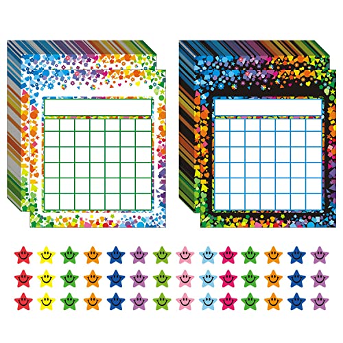 REGELETO 80 Pack Incentive Reward Chart for Classroom Home Behavior for Kids Students with 2400 Pieces Star Stickers