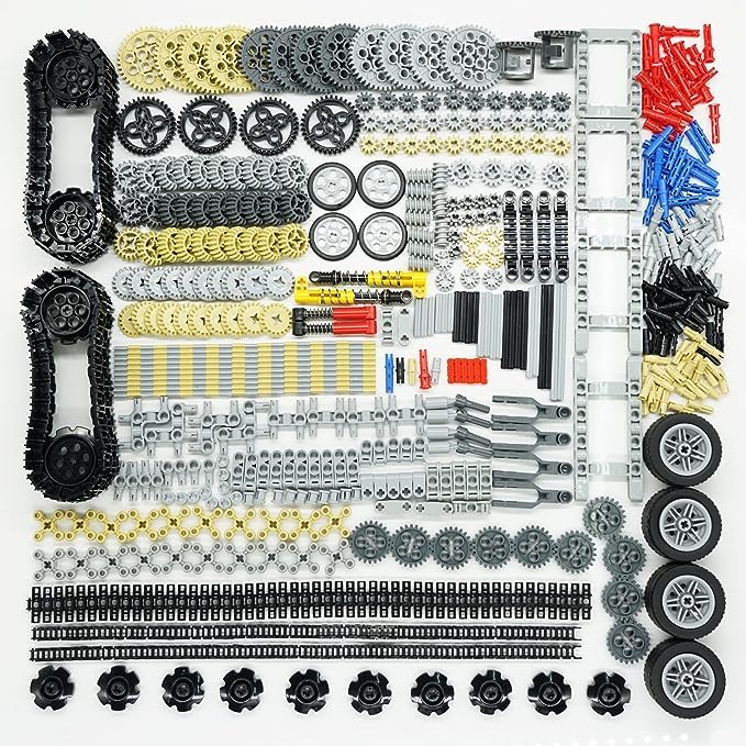 Technical Parts Cars Gears Axles - Wheels Connectors Building Block Accessories Pieces Sets, Chain Link Pins Connector Joints Bricks,Shock Absorber, MOC Technical Lots Pack Bulk Toys