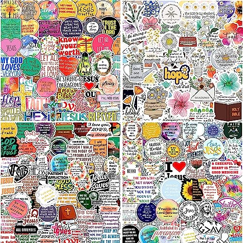 220Pcs Inspirational Christian Stickers, Bible Verse Faith Stickers, Religious Jesus Motivational Stickers for Christmas Water Bottles, Christian Easter Gifts for Kids Men and Women (220pcs)