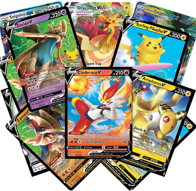 Pokémon Cards - 50 Card Assorted Lot with Guaranteed V Pokemon