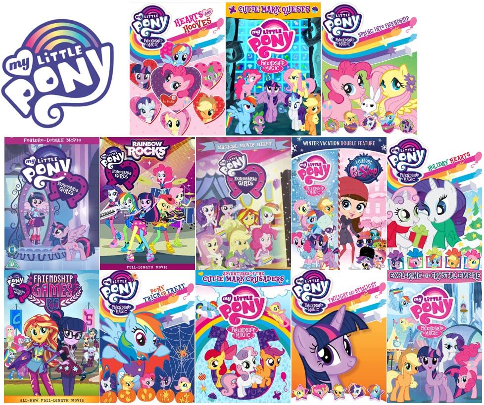 My Little Pony Ultimate Collection Movie Pack: Cutie Mark Quests/ Spring Into Friendship/ Equestria Girls/ Rainbow Rocks/ Magical Movie Night/ Friendship Is Magic/ Littlest Pet Shop/ Twilight And Starlight/ Exploring the Crystal Empire/ Holiday Hearts/ Friendship Games/ Adventures of the Cutie Mark/ Pony Trick or Treat [DVD]