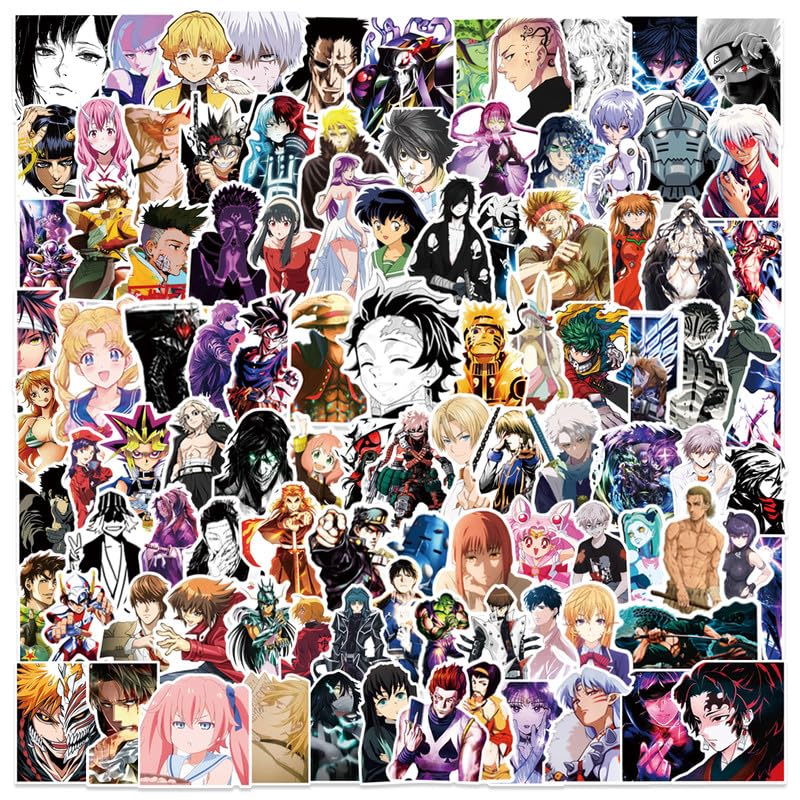 PIRTYNNUF Anime Stickers Mixed 104 Pcs Stickers from 33 Top Series Stickers for Laptop Computer Phone Case Kids Water Bottle Bumper Skateboard Anime Stickers for Kids Teens Adults