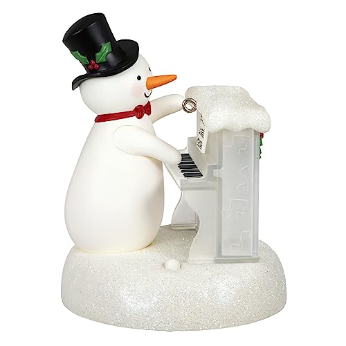 Hallmark Keepsake Christmas Ornament 2023, Skating Snowball and Tuxedo Ornament with Motion, Snowman Gifts