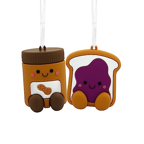 Hallmark Better Together Peanut Butter & Jelly Magnetic Plastic Christmas Ornaments, Set of 2 (0001HGO3023)