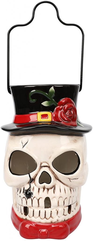 Halloween LED Ceramics Lights,Scary Skull Head LED Decoration Light,Indoor/Outdoor Waterproof, Halloween Decoration,Festival Celebration Garden,Party,Patio Decor,with a dimmer Control Switch