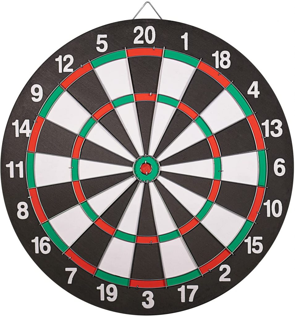 Dart board Set-Double-Sided Usable 15 Inch Dartboard Game With 6 Brass-Plastic Darts Man Cave Stuff For Adults And Teens For Bars,Arcades,Billiard Rooms,Party,Office And Family Leisure Sport